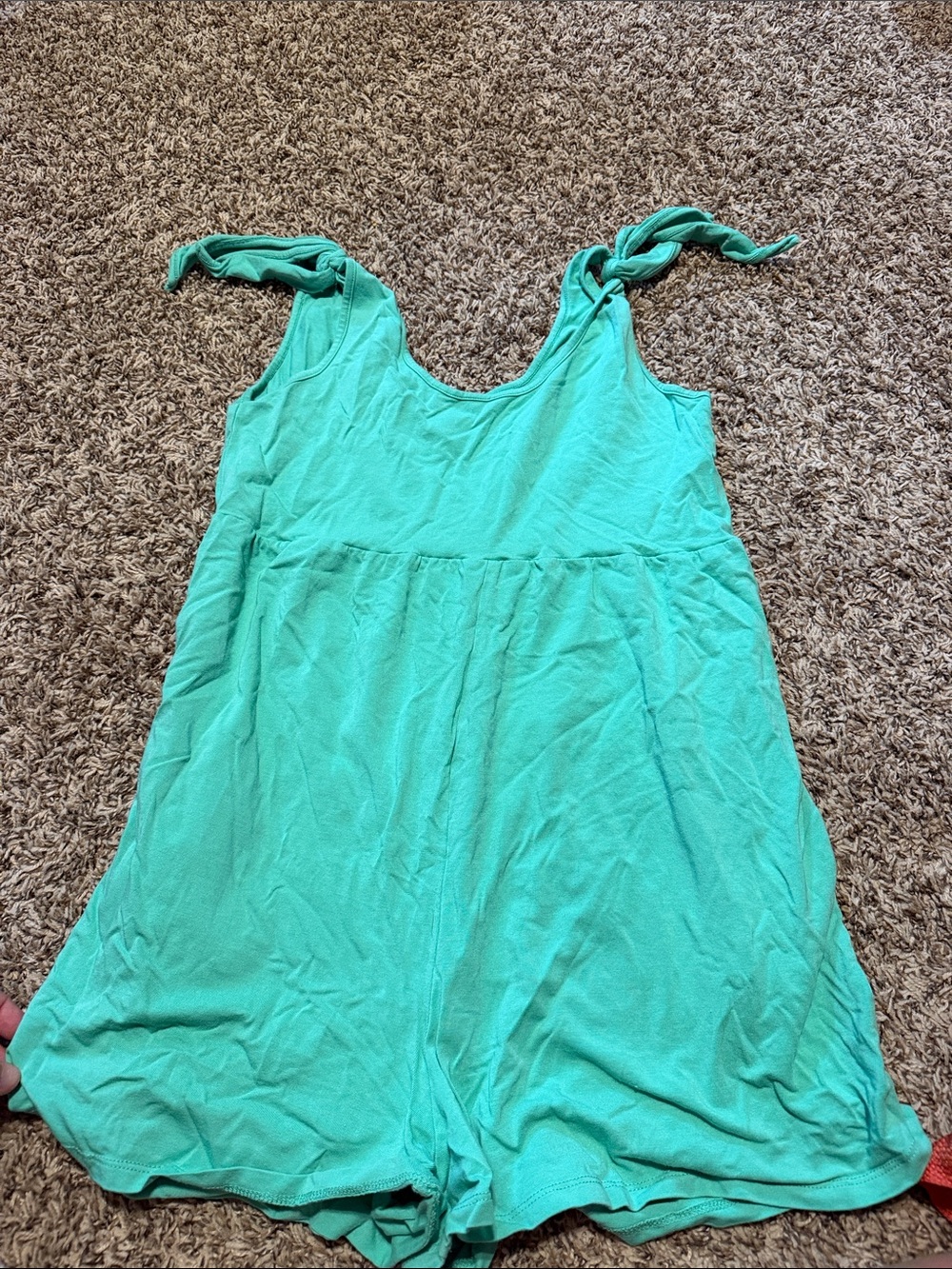 Women’s Tie-Shoulder Sleeveless Romper in Kelly Green